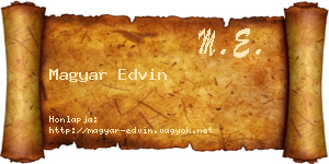 Magyar Edvin névjegykártya